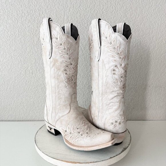Lane boots Shoes - Lane DESTINY Womens Cowboy Boots 7.5 White Western Cowgirl Bridal Mid Calf Tall